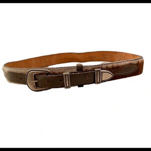 Genuine Leather and Animal Hair Hide Belt